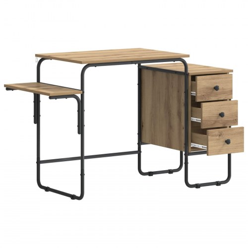 Skrivebord med opbevaring i artisan-eg 120 x 50 x 75 cm