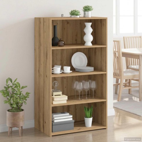 Highboard i artisan-eg 70 x 41 x 124 cm i konstrueret træ