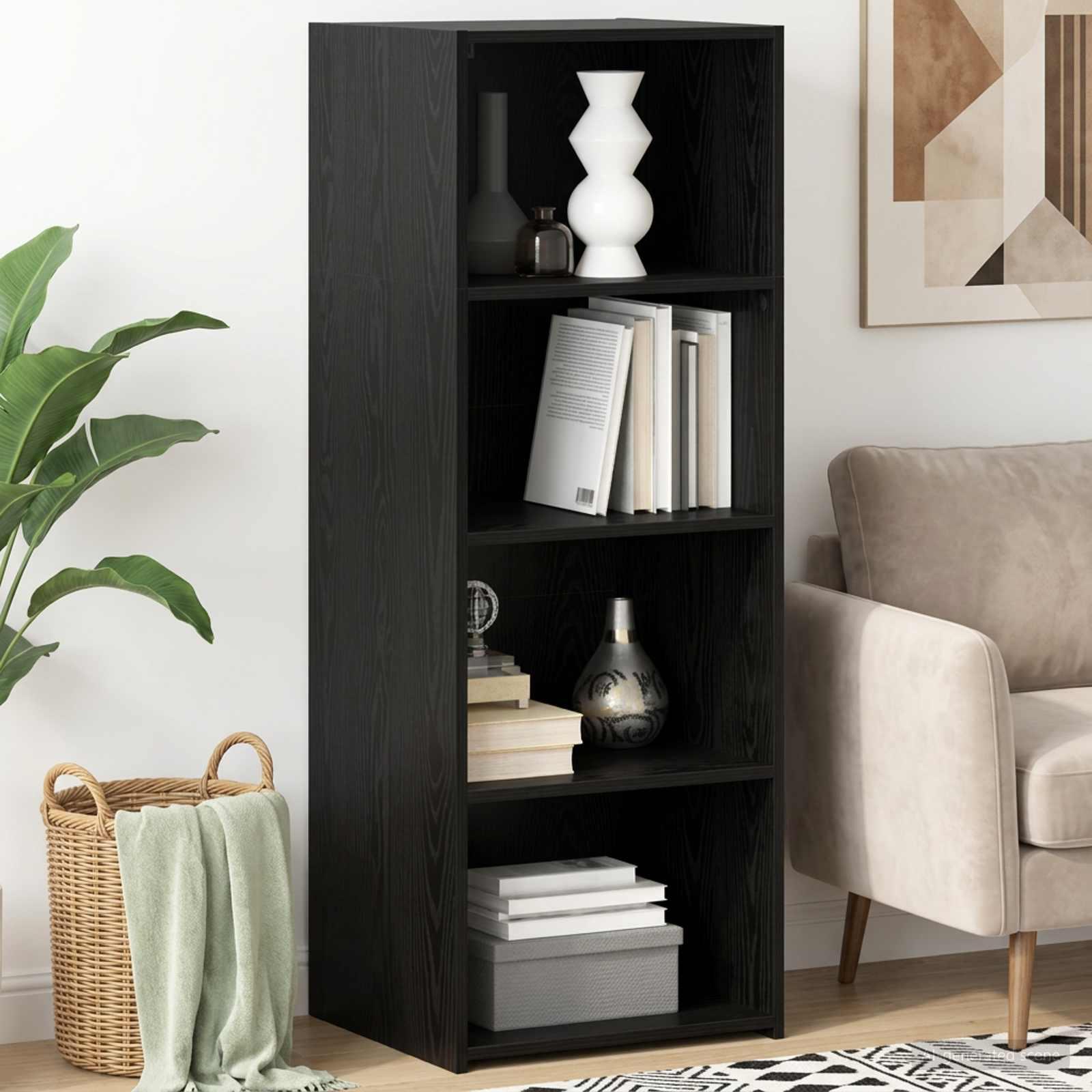 Highboard i sort eg 45 x 41 x 124 cm i konstrueret træ