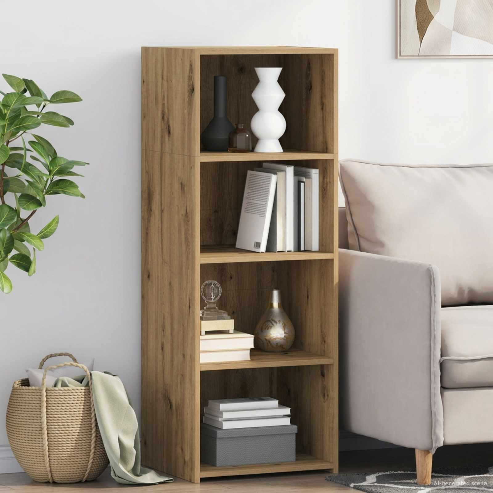 Highboard i artisan-eg 45 x 41 x 124 cm i konstrueret træ