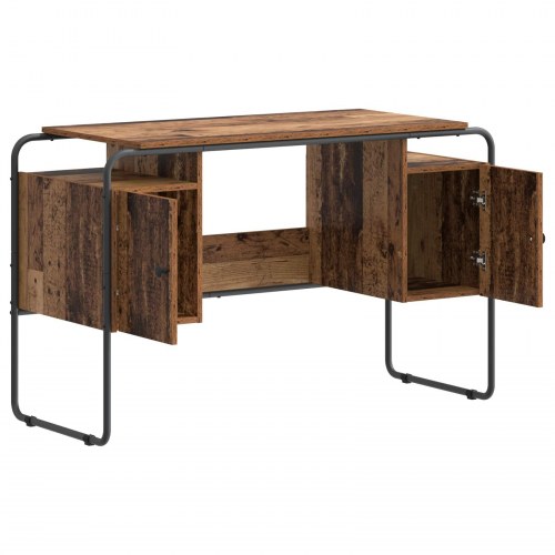 Skrivebord med opbevaring i gammelt træ 120 × 50,5 × 75,5 cm