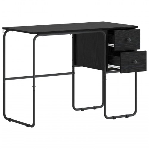 Skrivebord med opbevaring i sort eg 100 x 50 x 75 cm