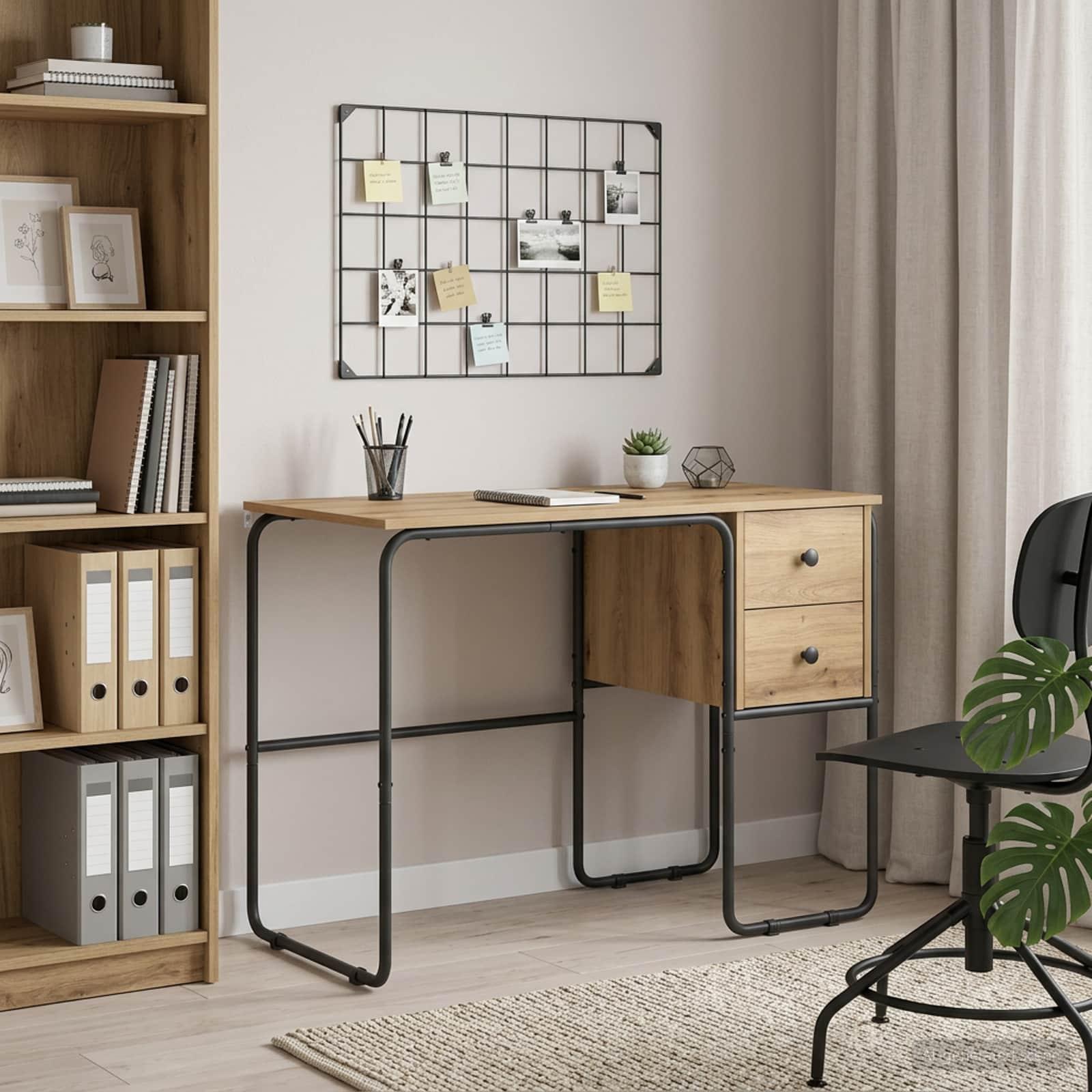 Skrivebord med opbevaring i artisan-eg 100 x 50 x 75 cm