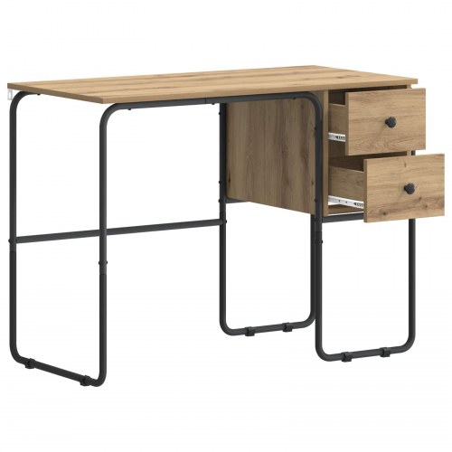 Skrivebord med opbevaring i artisan-eg 100 x 50 x 75 cm