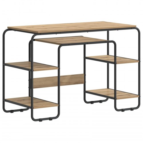 Skrivebord med opbevaring i artisan-eg 113,5 x 52 x 75,5 cm