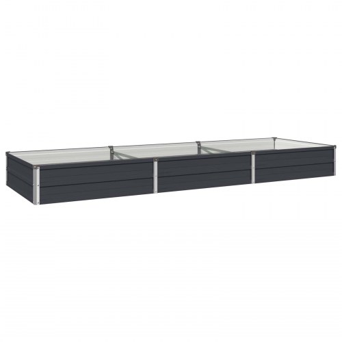 Hævet havebed antracit 240 x 80 x 24 cm i koldvalset stål