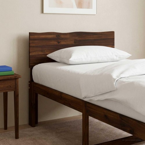 Sengegavl med naturkant ROSTOCK mørk brun 80 cm