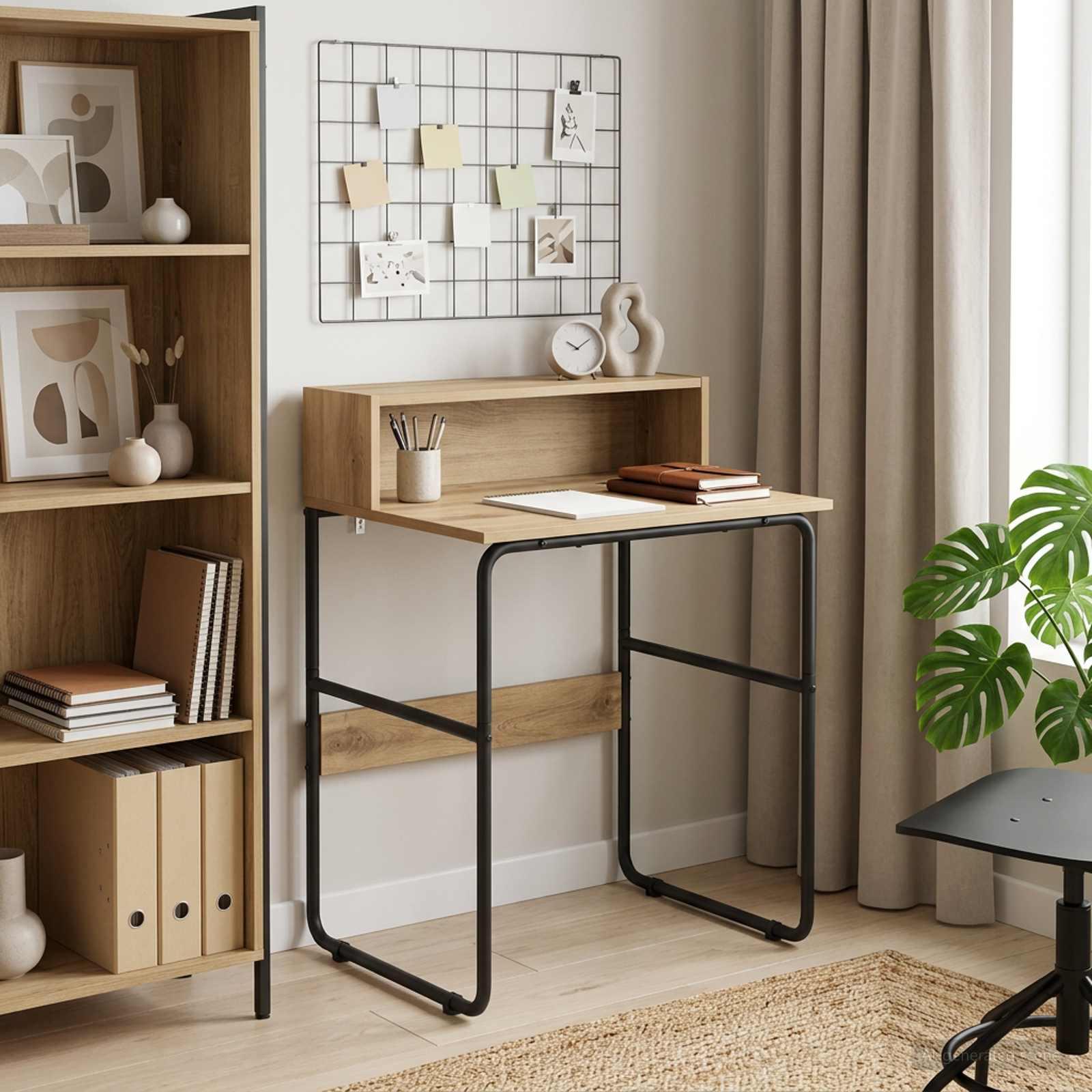 Skrivebord med opbevaring i artisan-eg 60 x 50 x 91 cm