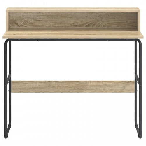 Skrivebord med opbevaring i sonoma-eg 100 x 50 x 91 cm