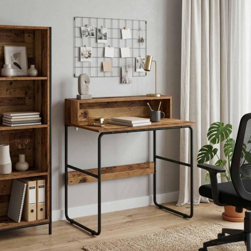 Skrivebord med opbevaring i gammelt træ 80 x 50 x 91 cm