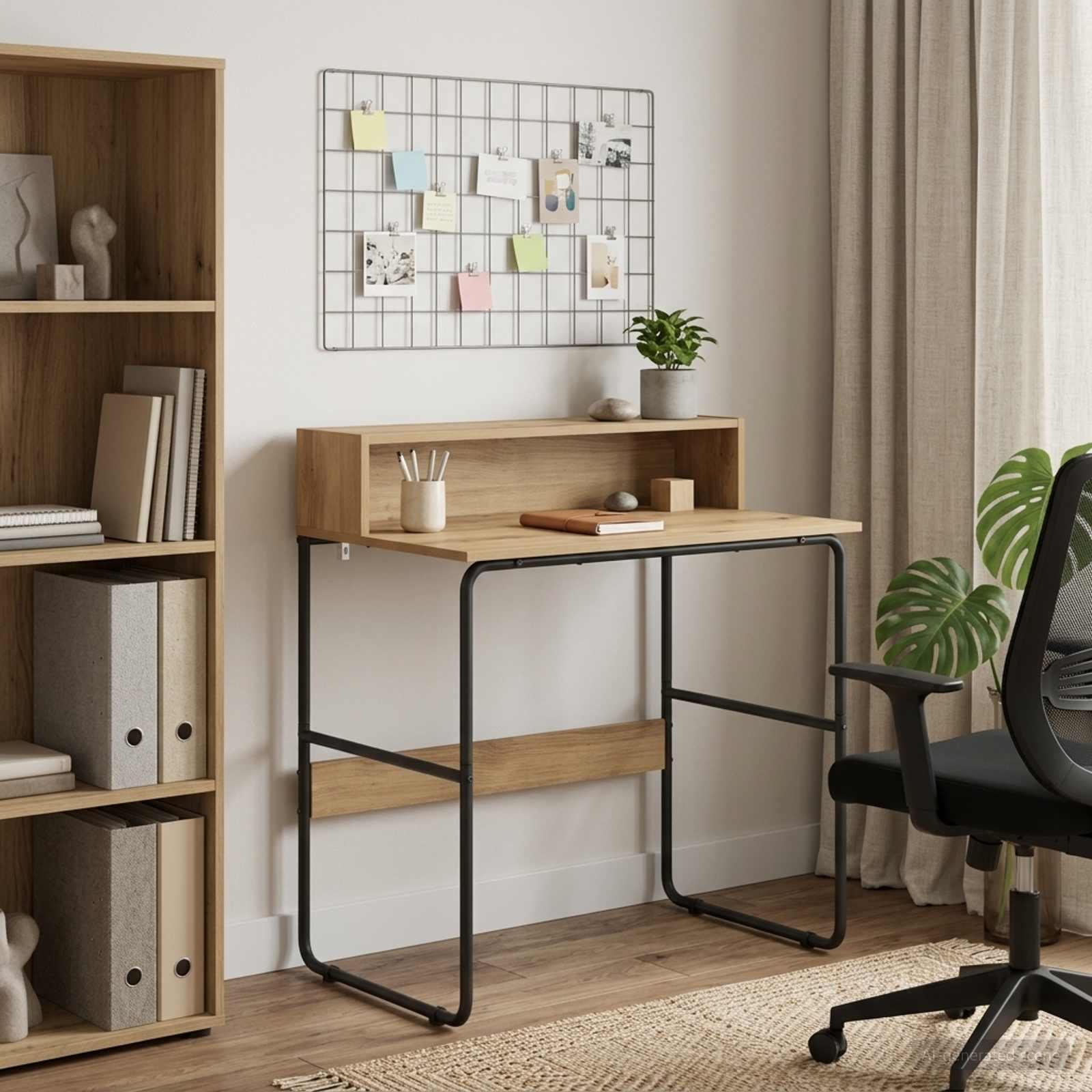 Skrivebord med opbevaring i artisan-eg 80 x 50 x 91 cm