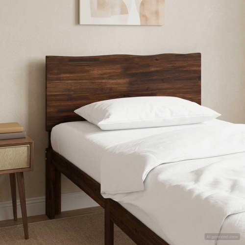Sengegavl med naturkant ROSTOCK mørk brun 75 cm
