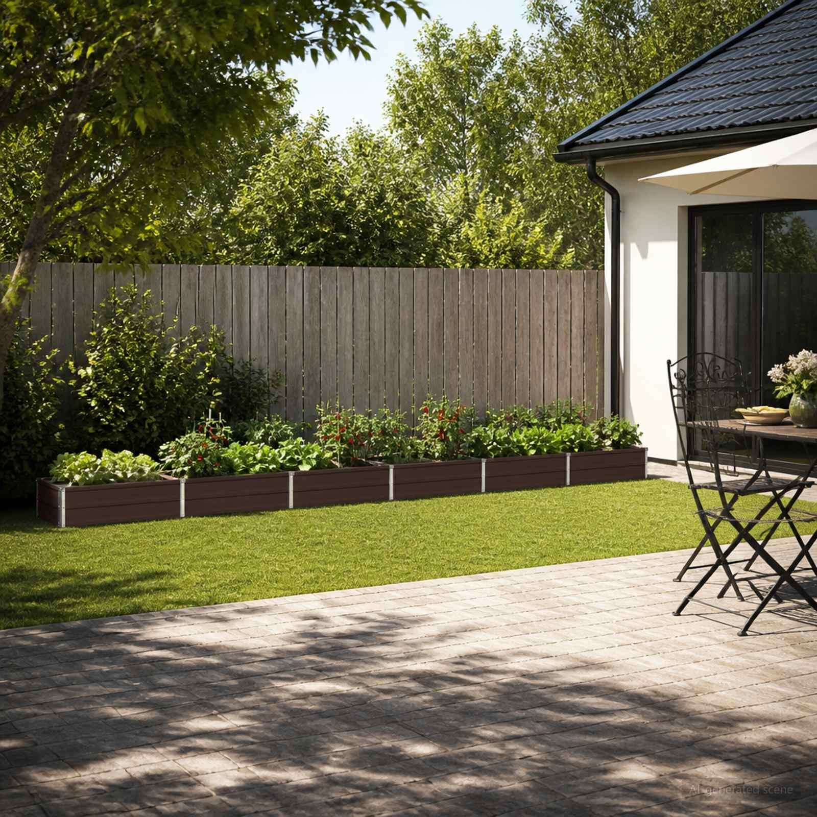 vidaXL Hævet Havebed Brun 480 x 40 x 24 cm Galvaniseret stål