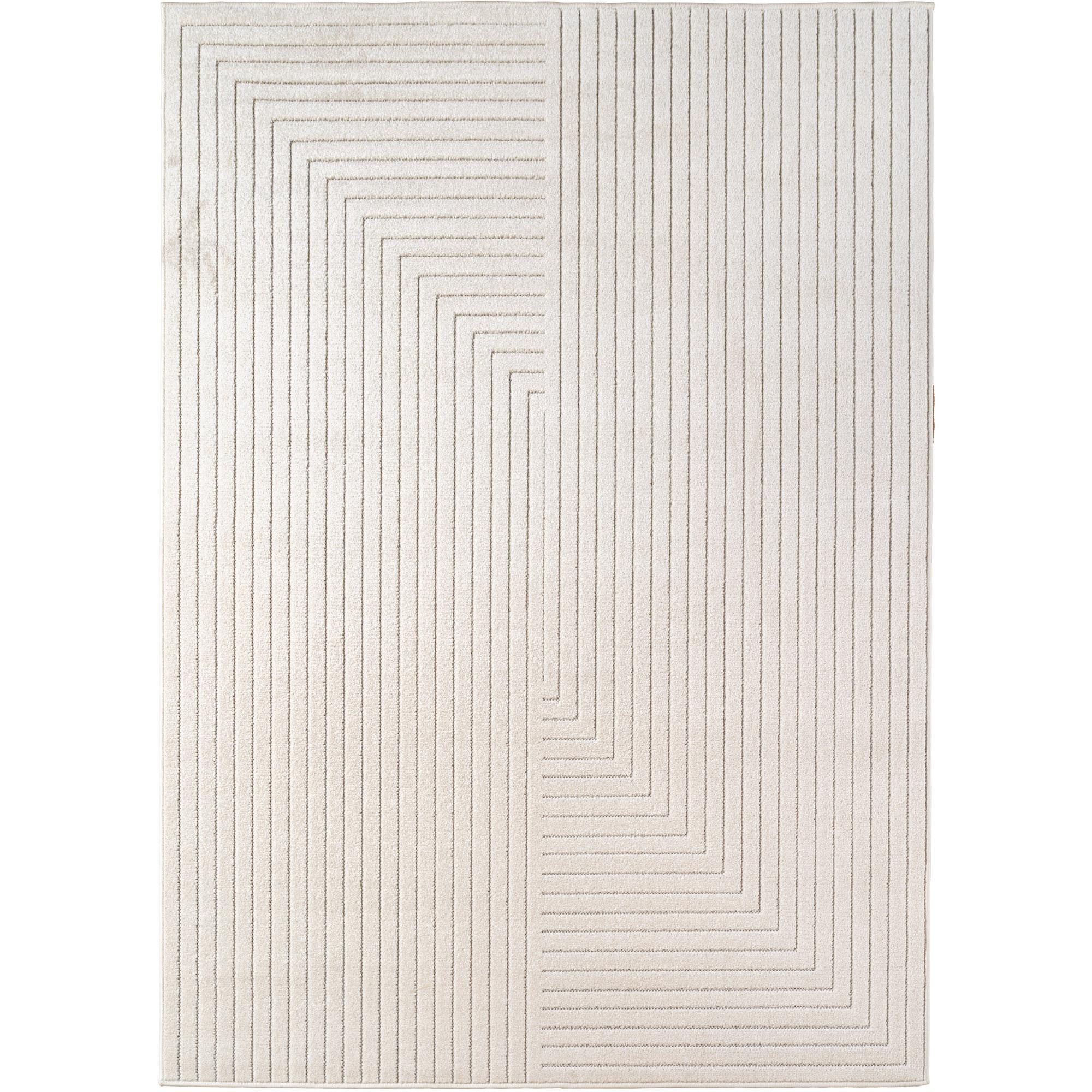 NOVA in- og outdoor tæppe creme rektangulært med skandinavisk 3D-design - 200 x 290 cm