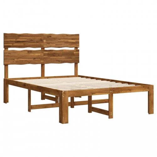 Dobbelt sengestel med hovedgærde ROSTOCK 140 x 190 cm naturfarvet