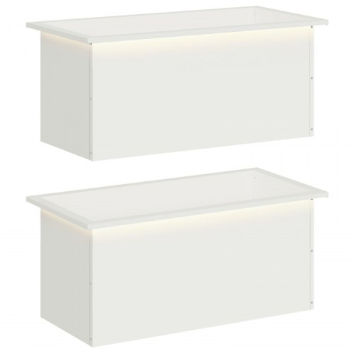 Plantekasse med LED 2 stk. - hvid 40 x 80 x 40 cm