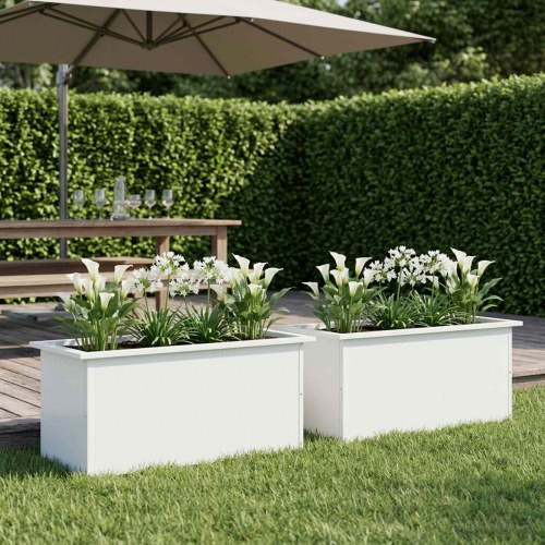 Plantekasse med LED 2 stk. - hvid 40 x 80 x 40 cm