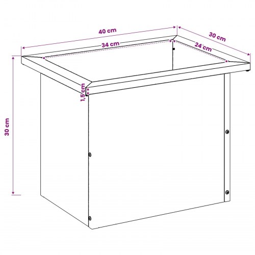 Plantekasse med LED 2 stk. - hvid 40 x 80 x 40 cm