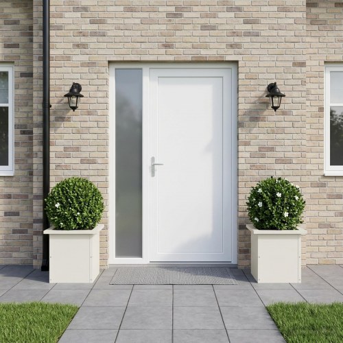 Plantekasser med LED 2 stk. - hvid 30 x 30 x 30 cm