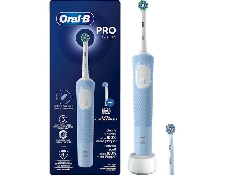 Oral-B Vitality Pro, Voksen, Roterende, pulserende tandbørste, Daglig pleje, Sensitiv, Super sensitive, Blå, 2 min, Batteri