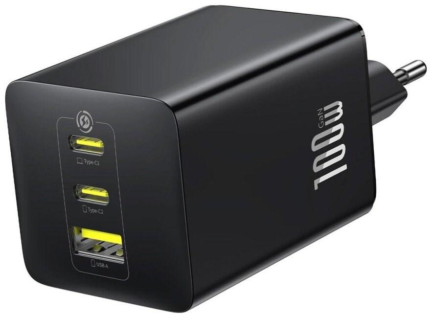 Baseus EnerFill FE11 PD QC 100 W vægoplader med 2 x USB-C og USB-A - sort