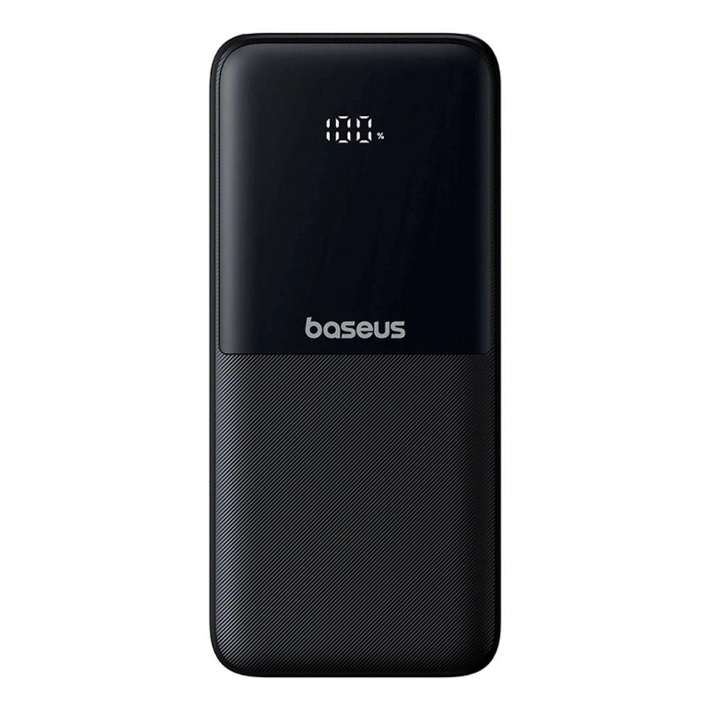 Baseus Lipow 10000mAh 22.5W Powerbank with Dual Built-in Cable with Display (with additional black Simple USB-A - USB-C 3A 0.2m cable) - Black - 10000 mAh
