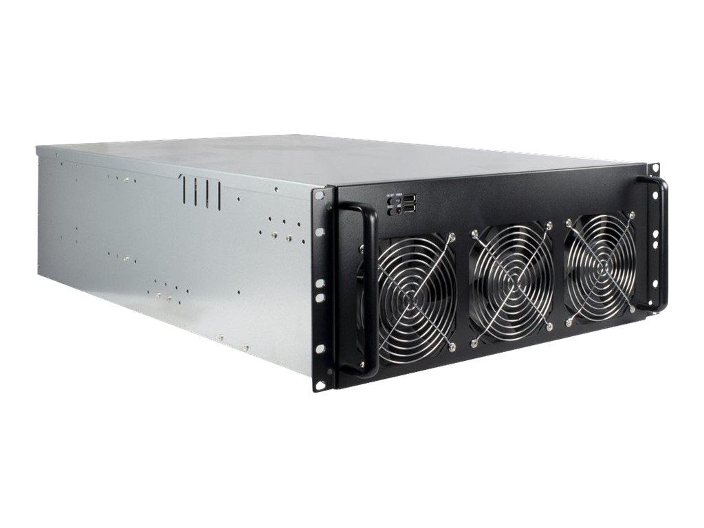 Inter-Tech 4W2 Mining Rack-kabinet 4U ATX, sort, uden strømforsyning