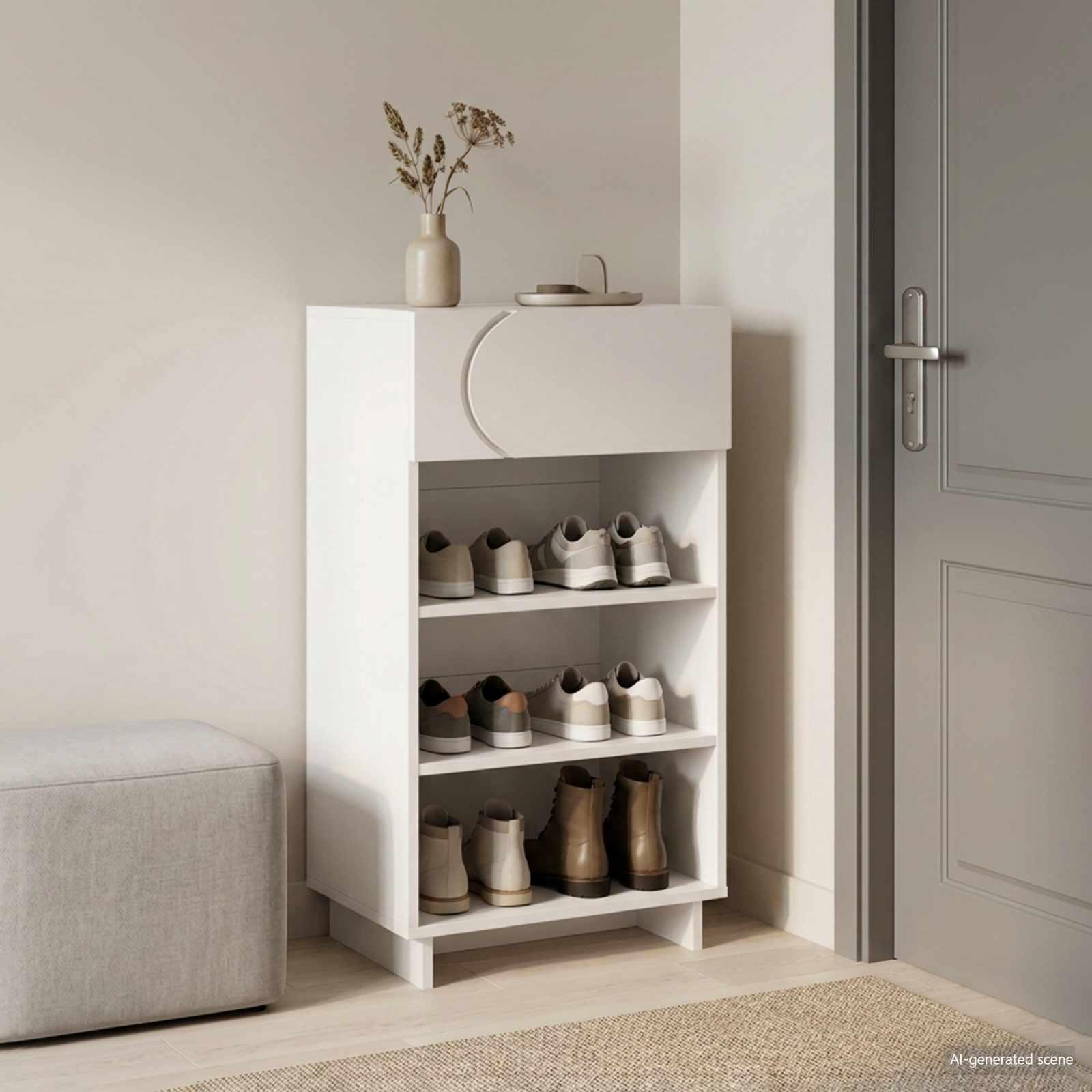 vidaXL Skoskab 48 x 38 x 87,5 cm Konstrueret træ Hvid