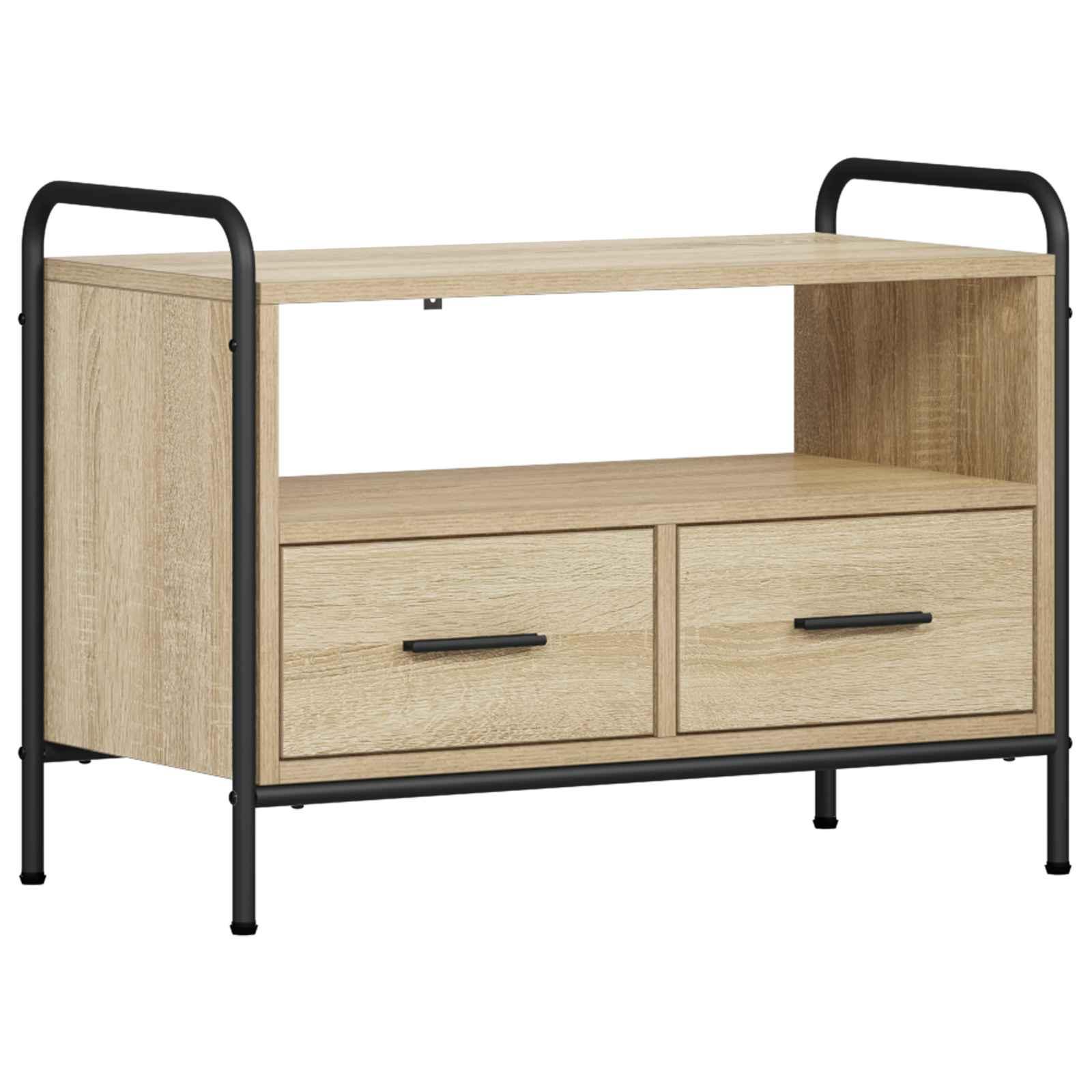 TV-skab 67,5 x 33 x 50 cm i sonoma-eg med 2 skuffer