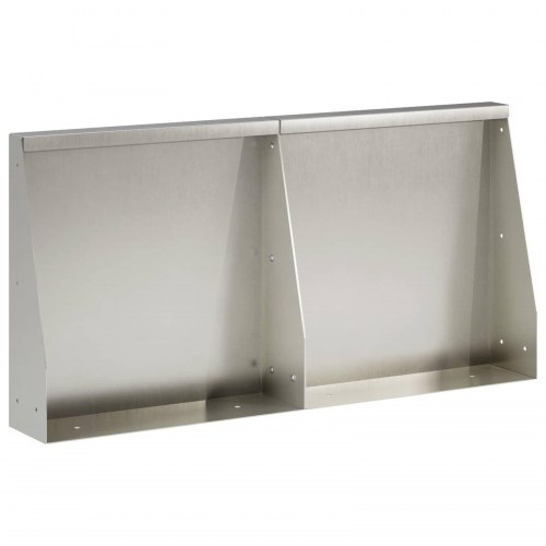 Støttemur 2 stk. 40 x 12 x 30 cm i rustfrit stål - sølv