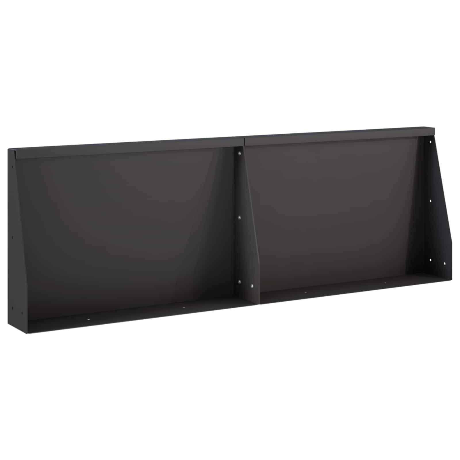 Støttemur 2 stk. 60 x 12 x 50 cm i sort stål