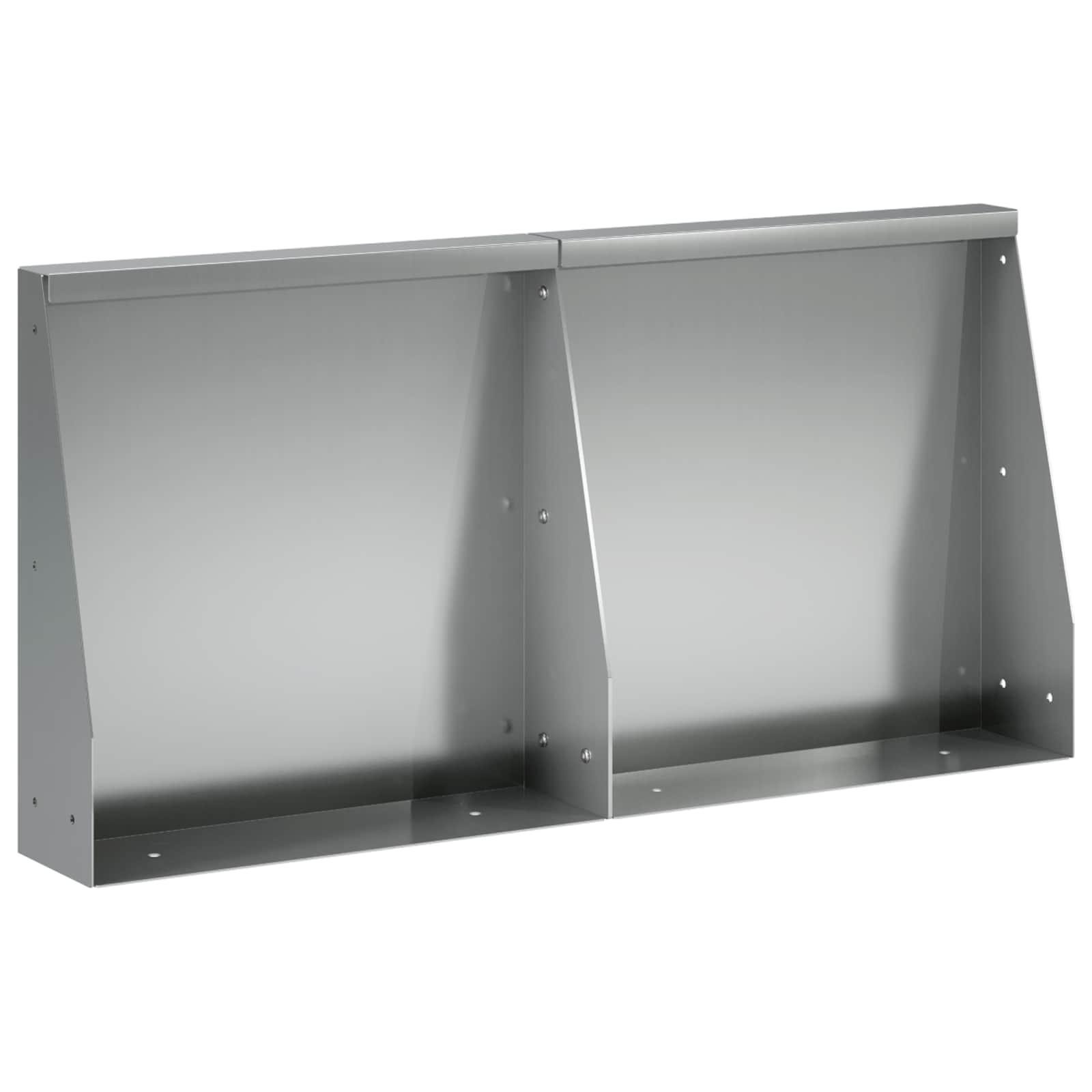 Støttemur til bedkant 2 stk. 40 x 12 x 30 cm galvaniseret stål sølv