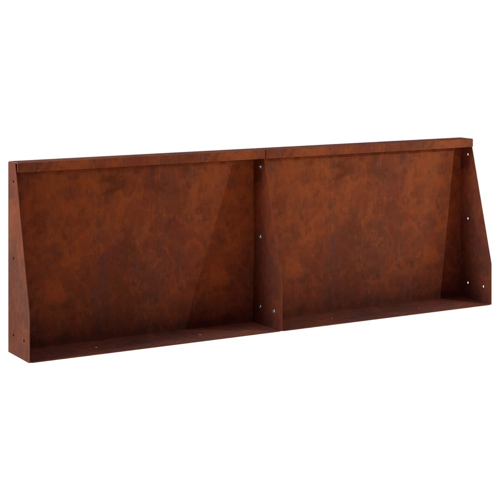 Støttemur i cortenstål 2 stk. 60 x 12 x 40 cm rusten