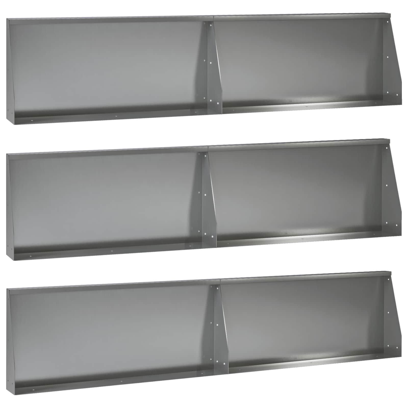 Støttemur 6 stk. 100 x 12 x 50 cm i galvaniseret stål - sølv