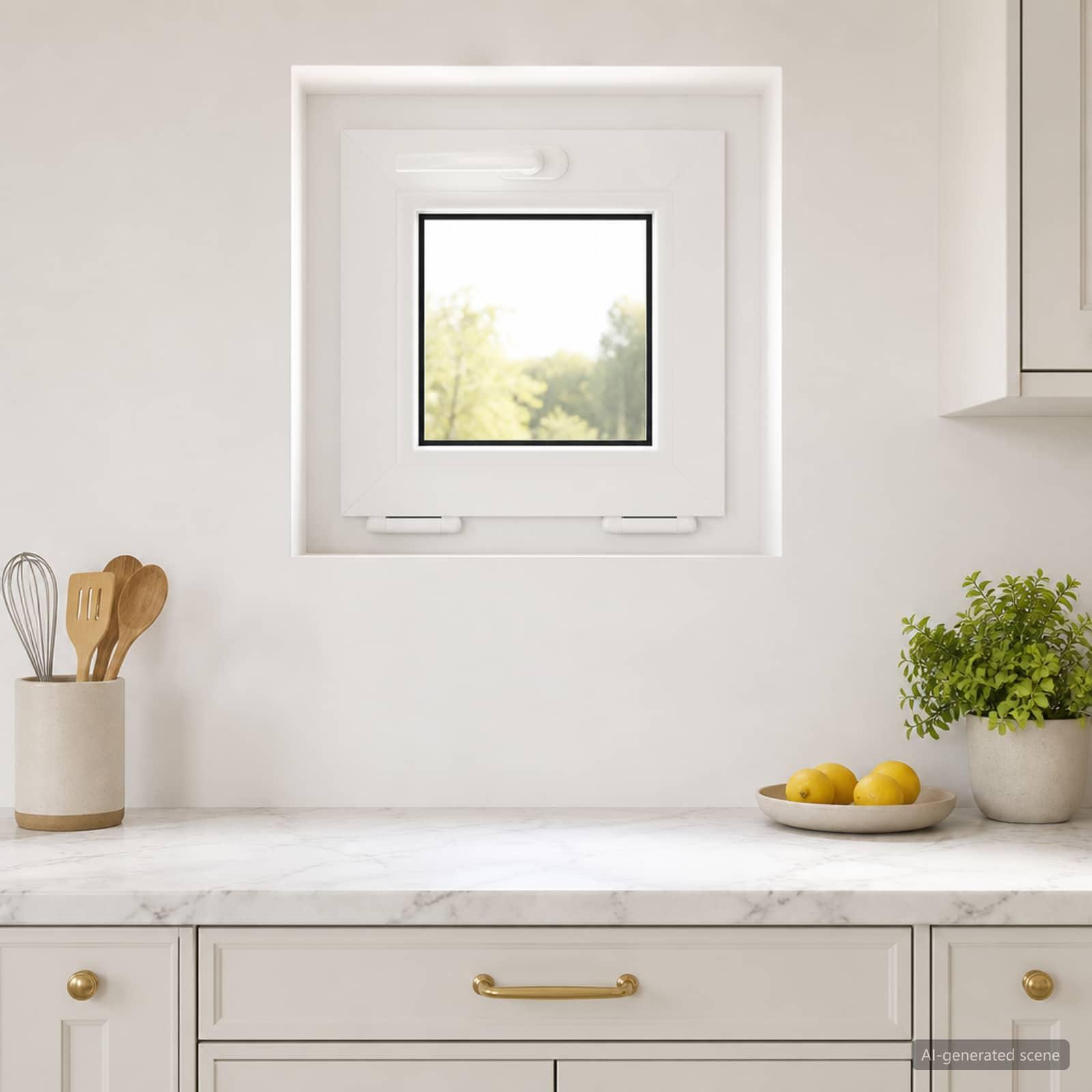 Tilt kældervindue RISOR 40 x 40 cm i hvid PVC