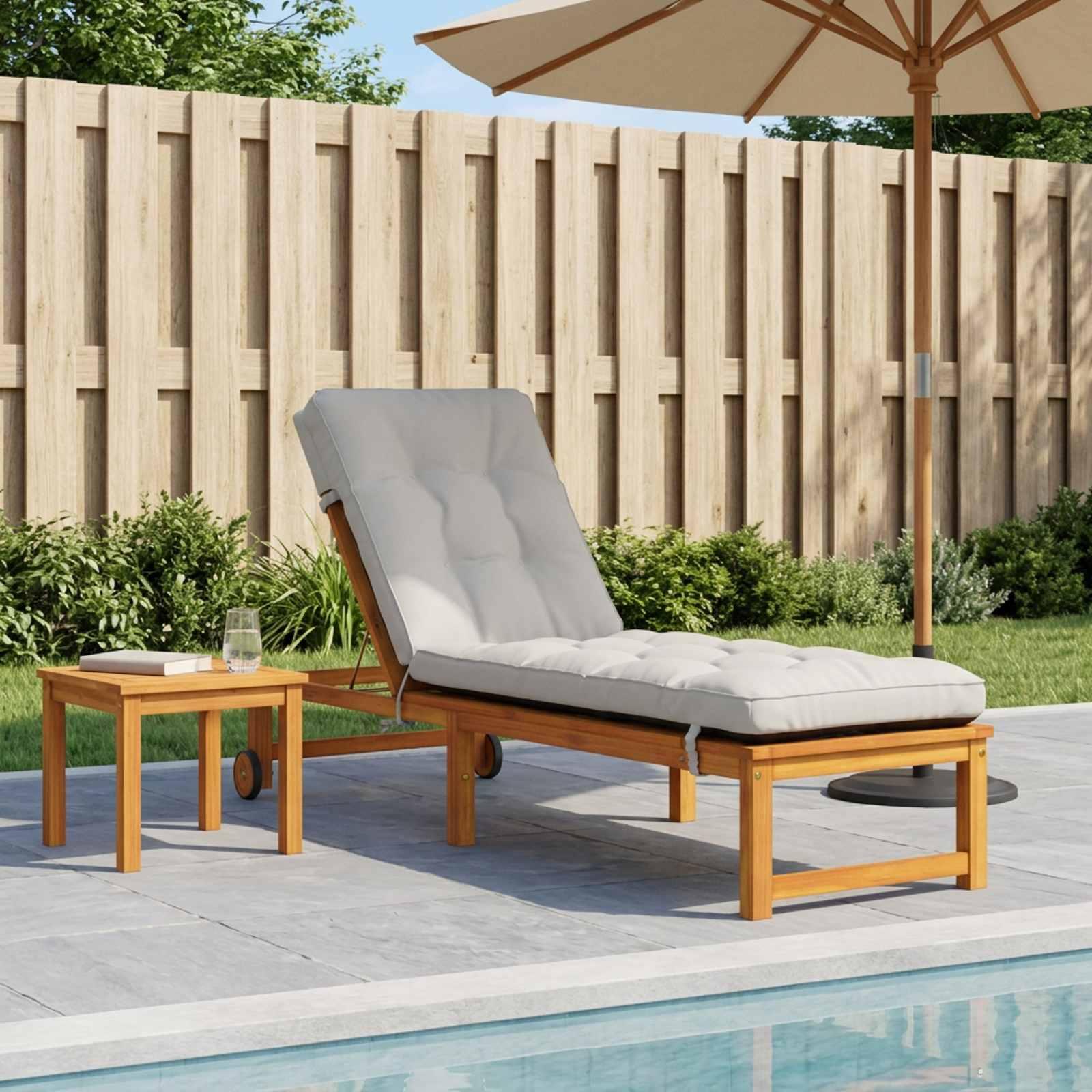 Solsengspude VIANEN i hvid 200 x 55 x 8 cm - 100% polyester