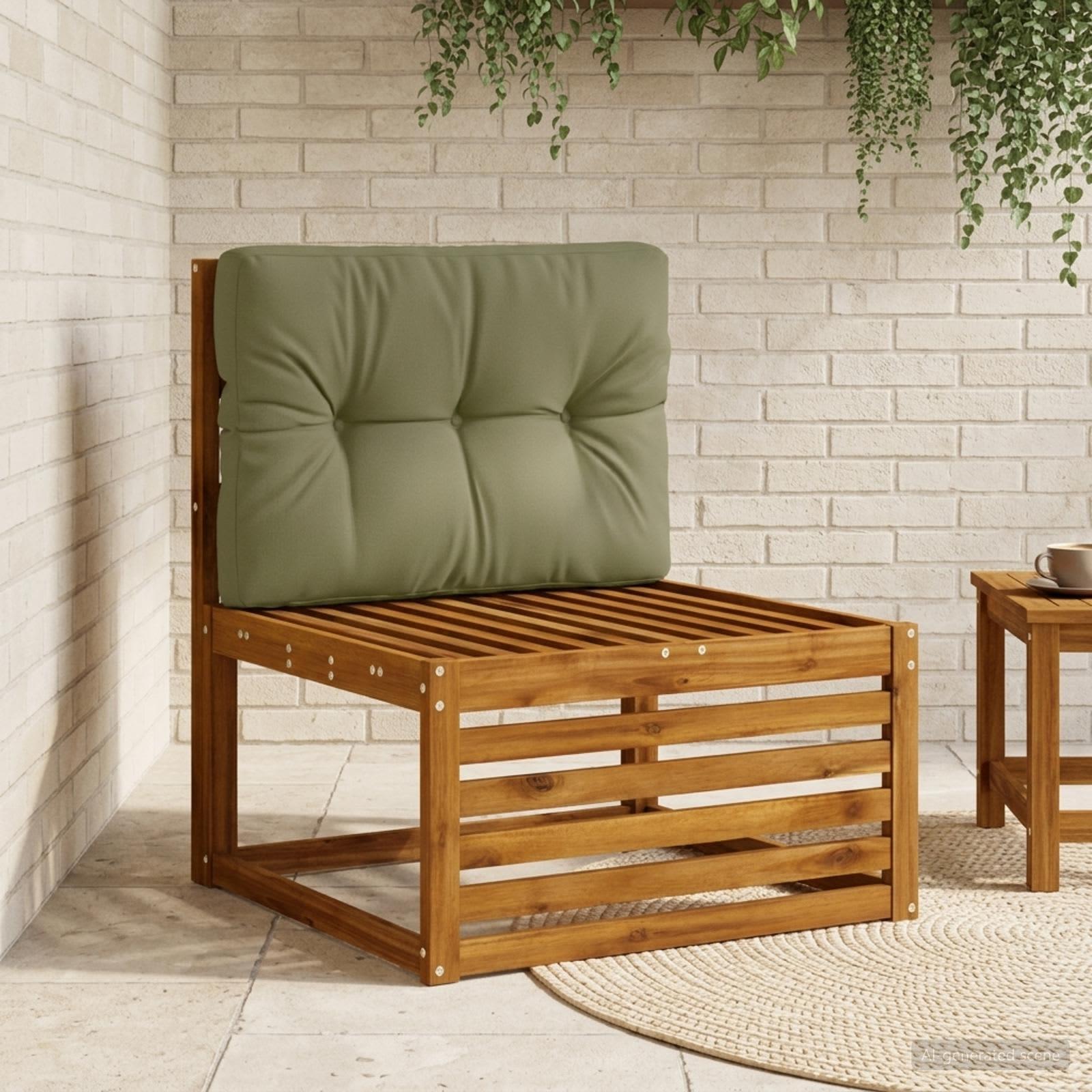 Palle rygpude VIANEN 100% polyester olivengrøn 70 x 50 x 12 cm