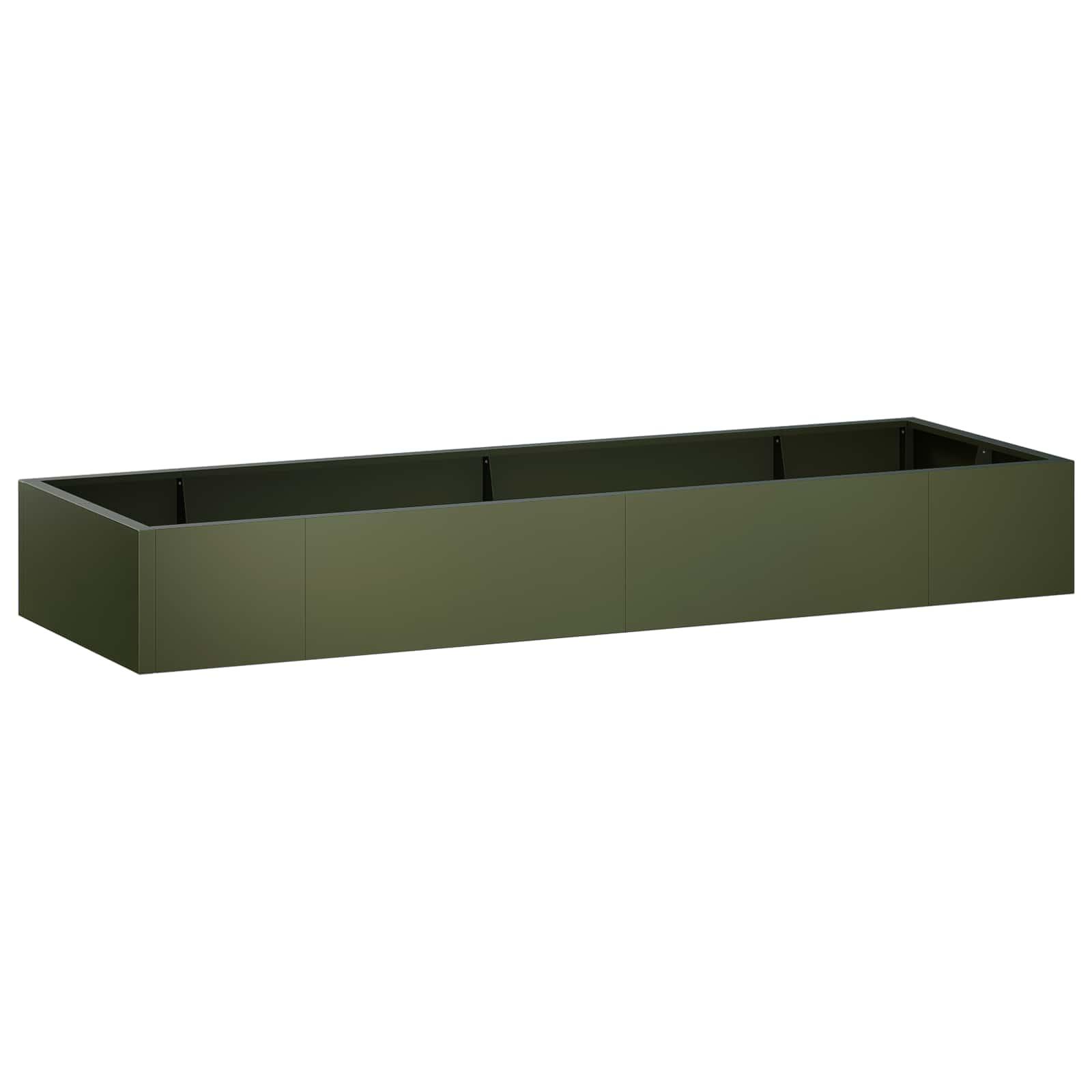 Støttemur i stål 8 stk. 300 x 100 x 50 cm - olivengrøn