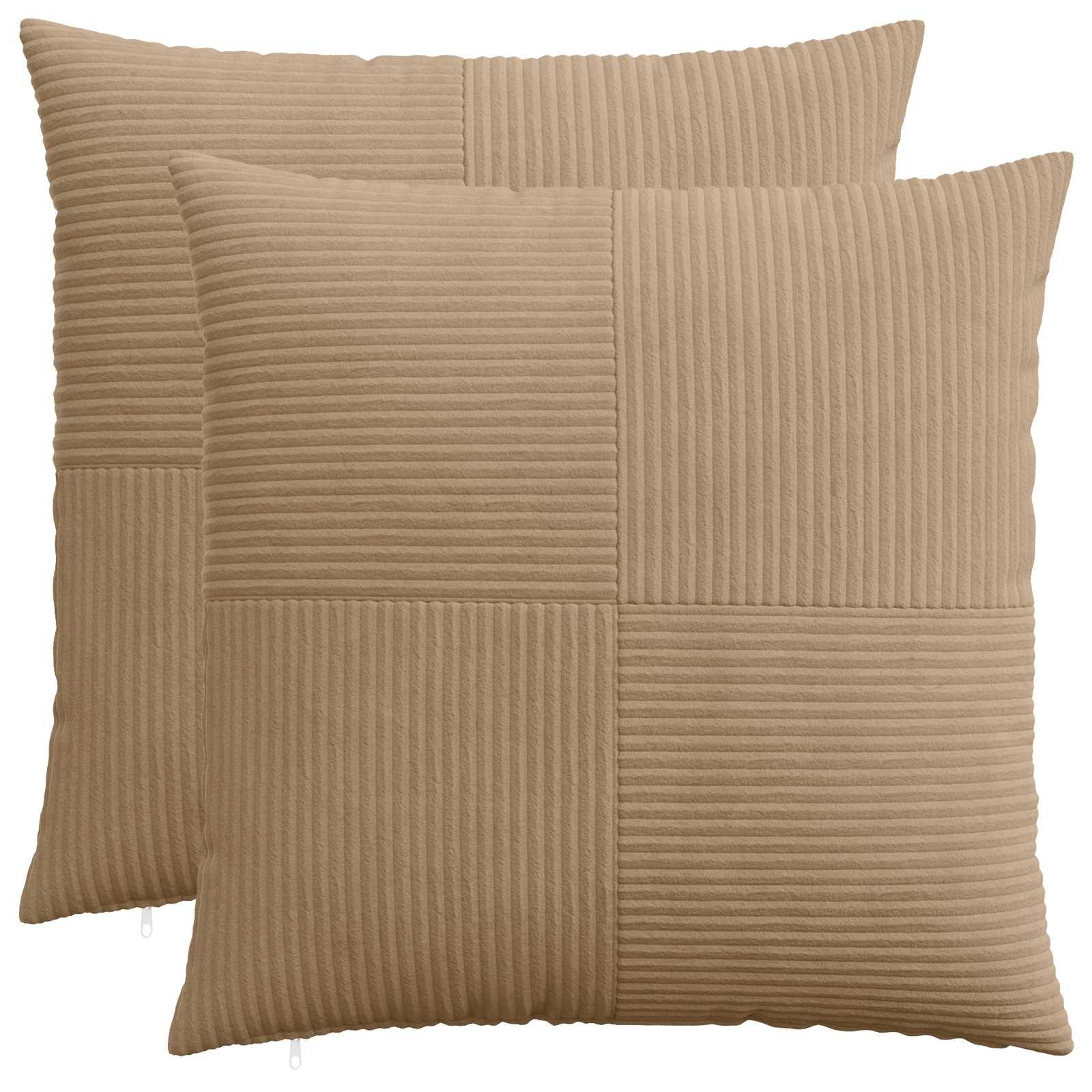 Pudebetræk 2 stk ALMELO brun 65 x 65 cm i cordfløjl