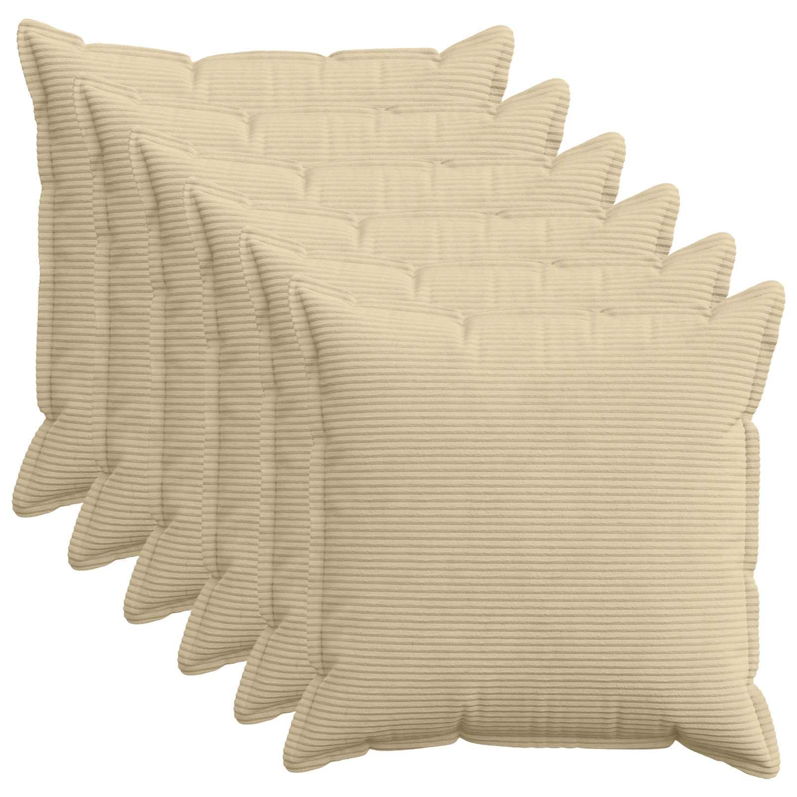 Pudebetræk HOUTEN 6 stk. 70 x 70 cm cordfløjl lys grøn grå