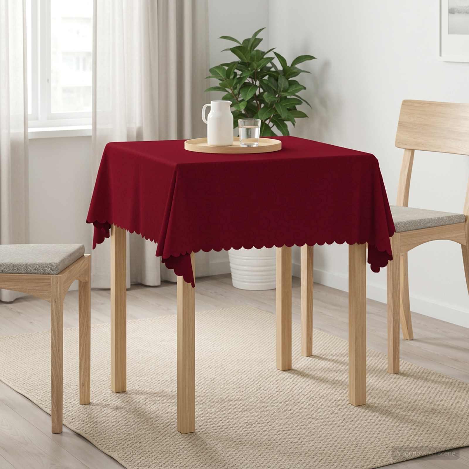 vidaXL Bordklæde Firkantet Vinrød 90 x 90 cm