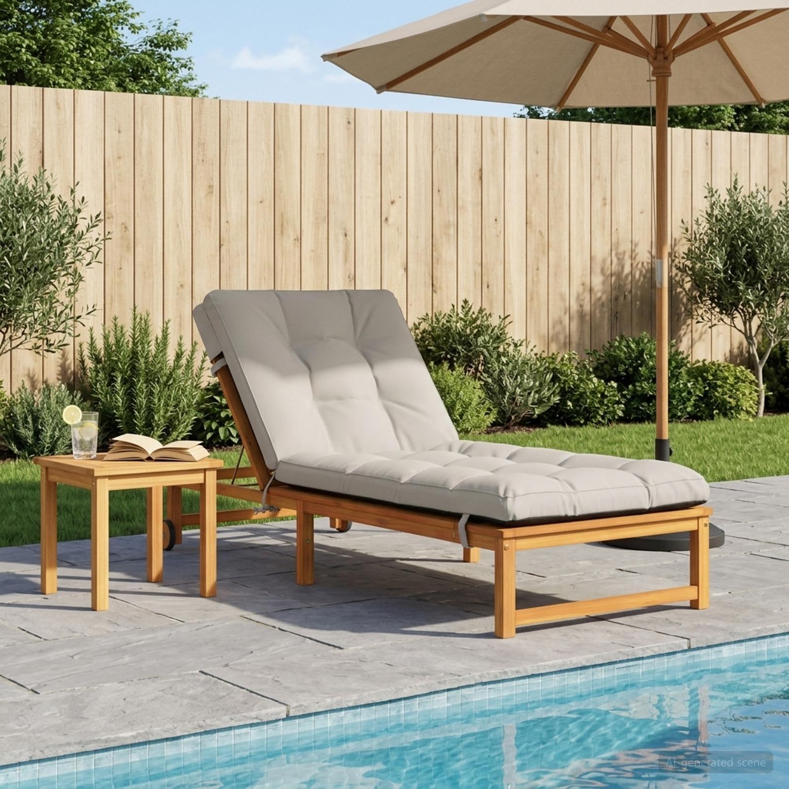 vidaXL Solseng Pude VIANEN 100% polyester Hvid 200 x 70 x 8 cm
