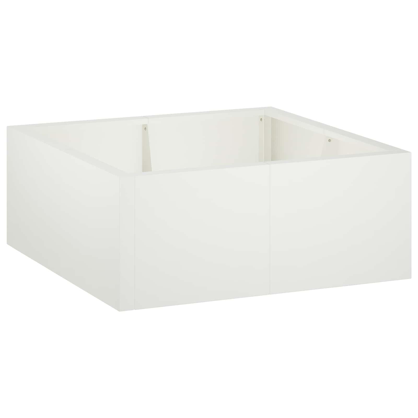 Støttemur til have 4 stk. 100 x 100 x 50 cm i stål - hvid