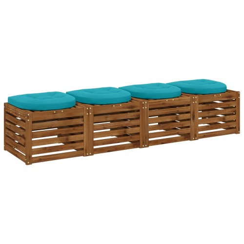 Sædepuder 4 stk. i 100% polyester turkis 45 x 45 x 5 cm