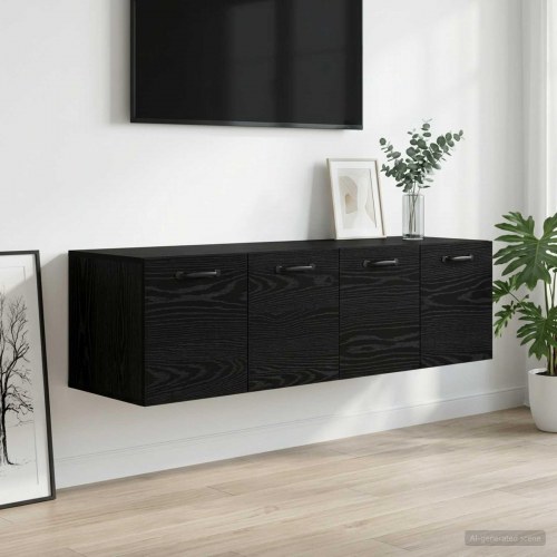 Vægskab 2 stk. 120 x 36,5 x 35 cm med 4 skuffer i sort eg