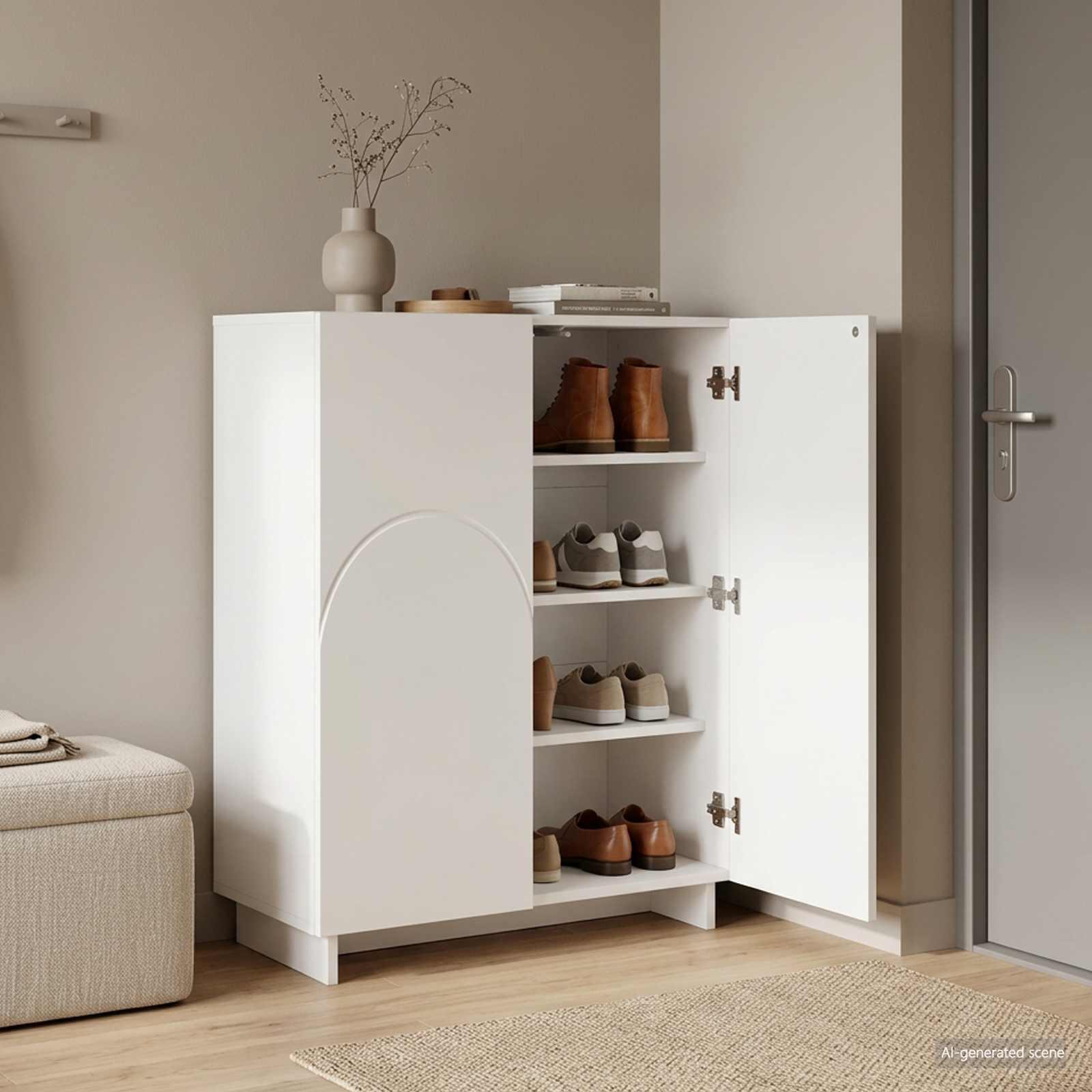 vidaXL Skoskab 73 x 38 x 87,5 cm Konstrueret træ Hvid
