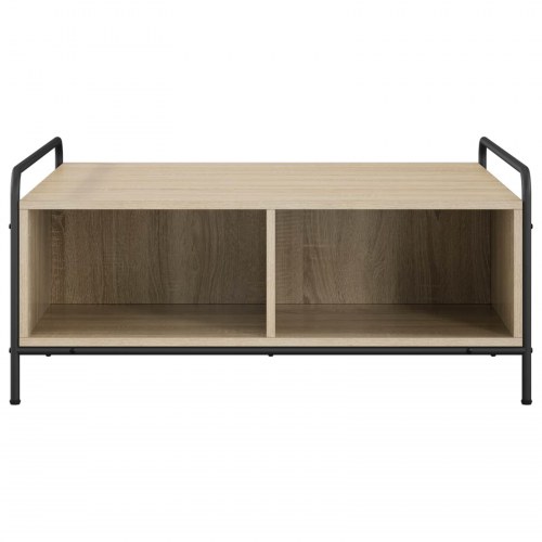 Sofabord i sonoma-eg 90 x 90 x 41 cm med opbevaring