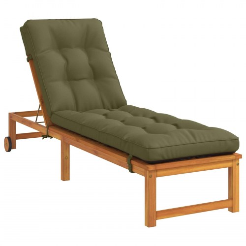 Solsengspude VIANEN i 100% polyester 200 x 60 x 8 cm - olivengrøn