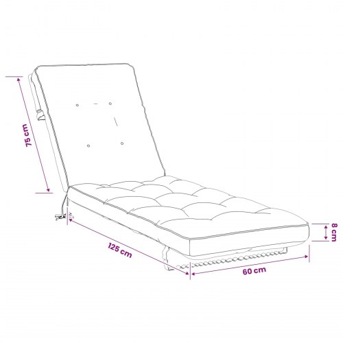 Solsengspude VIANEN i 100% polyester 200 x 60 x 8 cm - olivengrøn