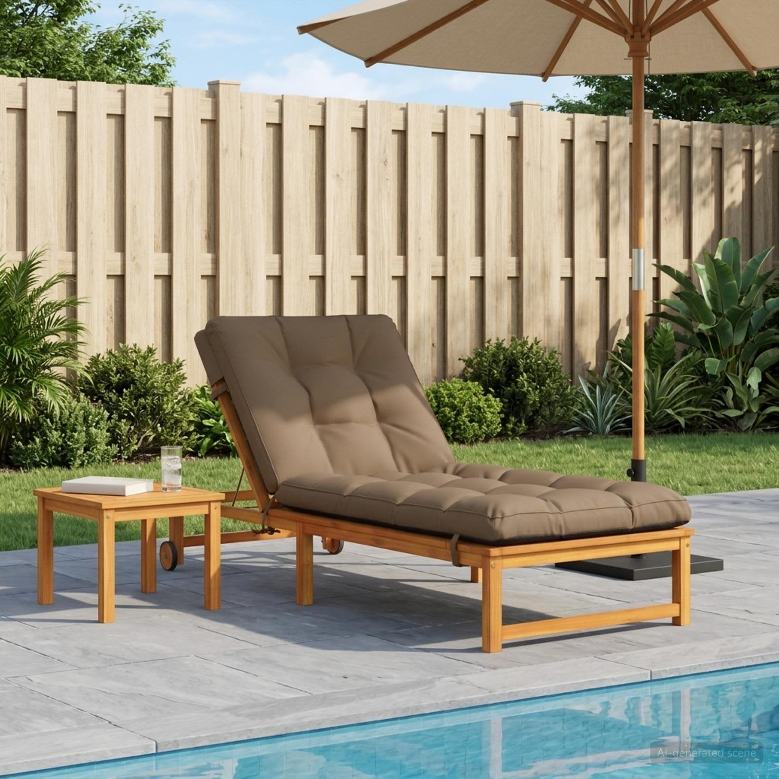 vidaXL Solseng Pude VIANEN 100% polyester Gråbrun 200 x 70 x 8 cm